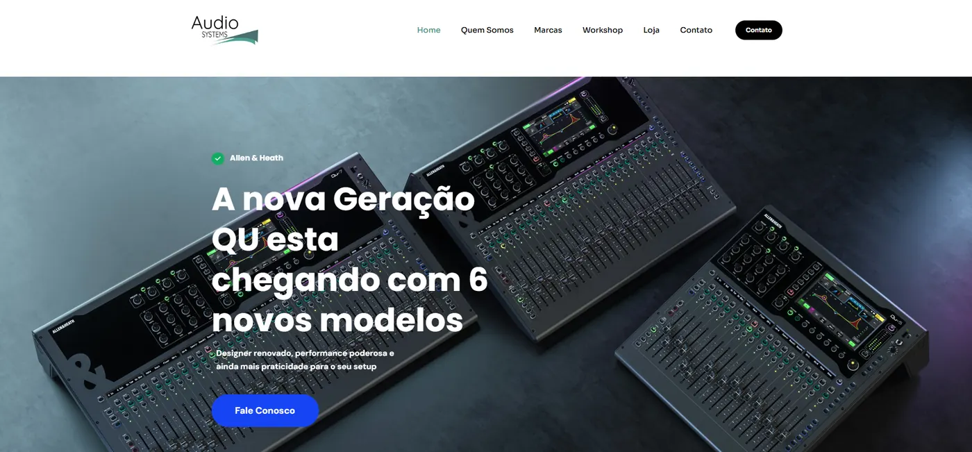 Captura do site Audio Systems