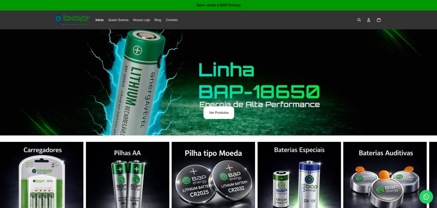 Captura do site BAP Energy