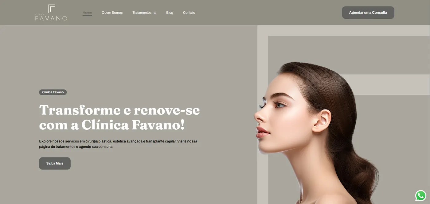 Captura do site Clínica Favano