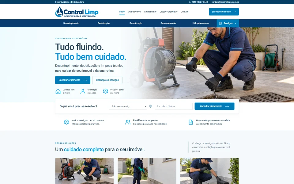 Captura do site Control Limp