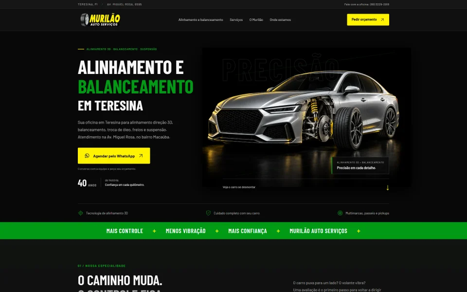Captura do site Murilão Auto Serviços