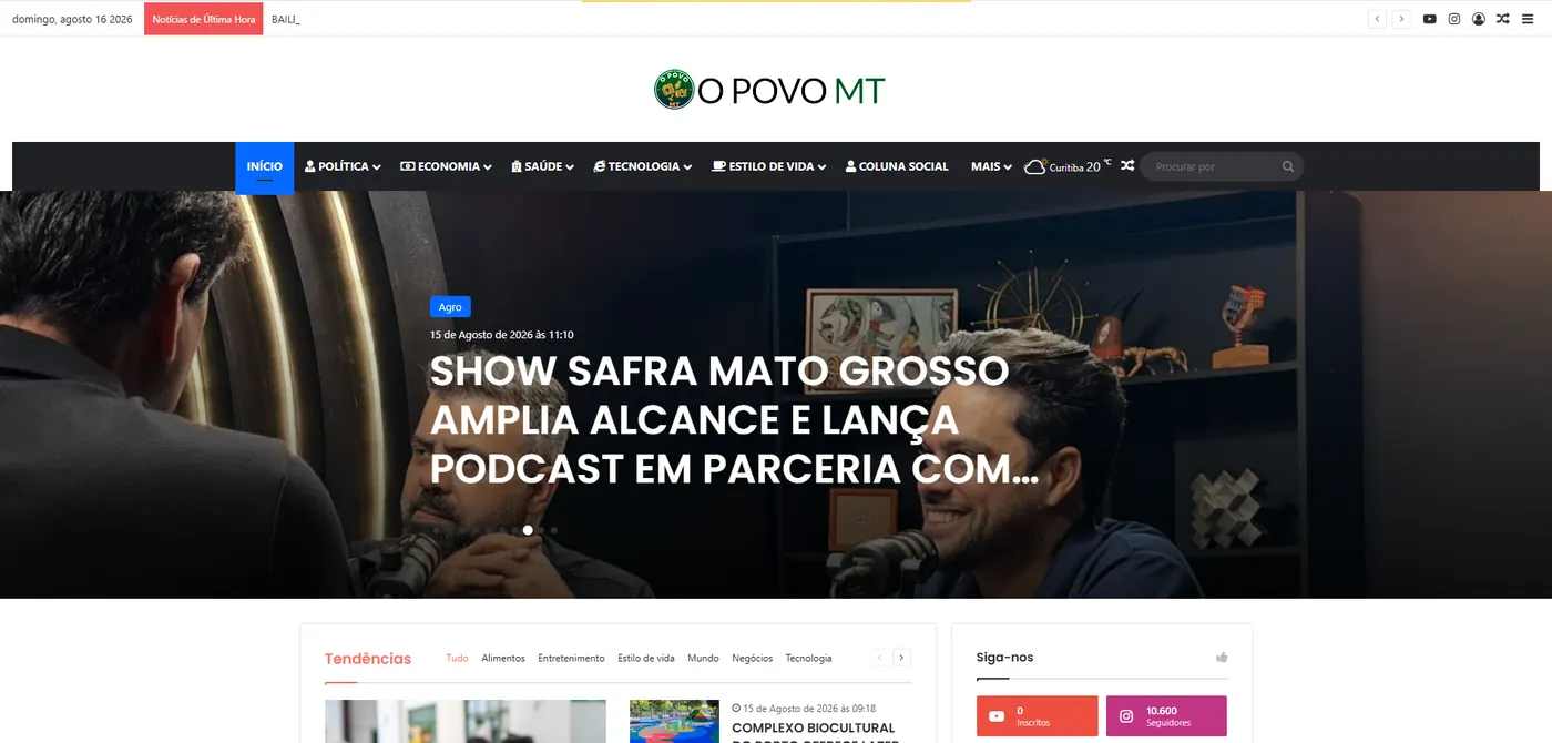 Captura do site O Povo MT