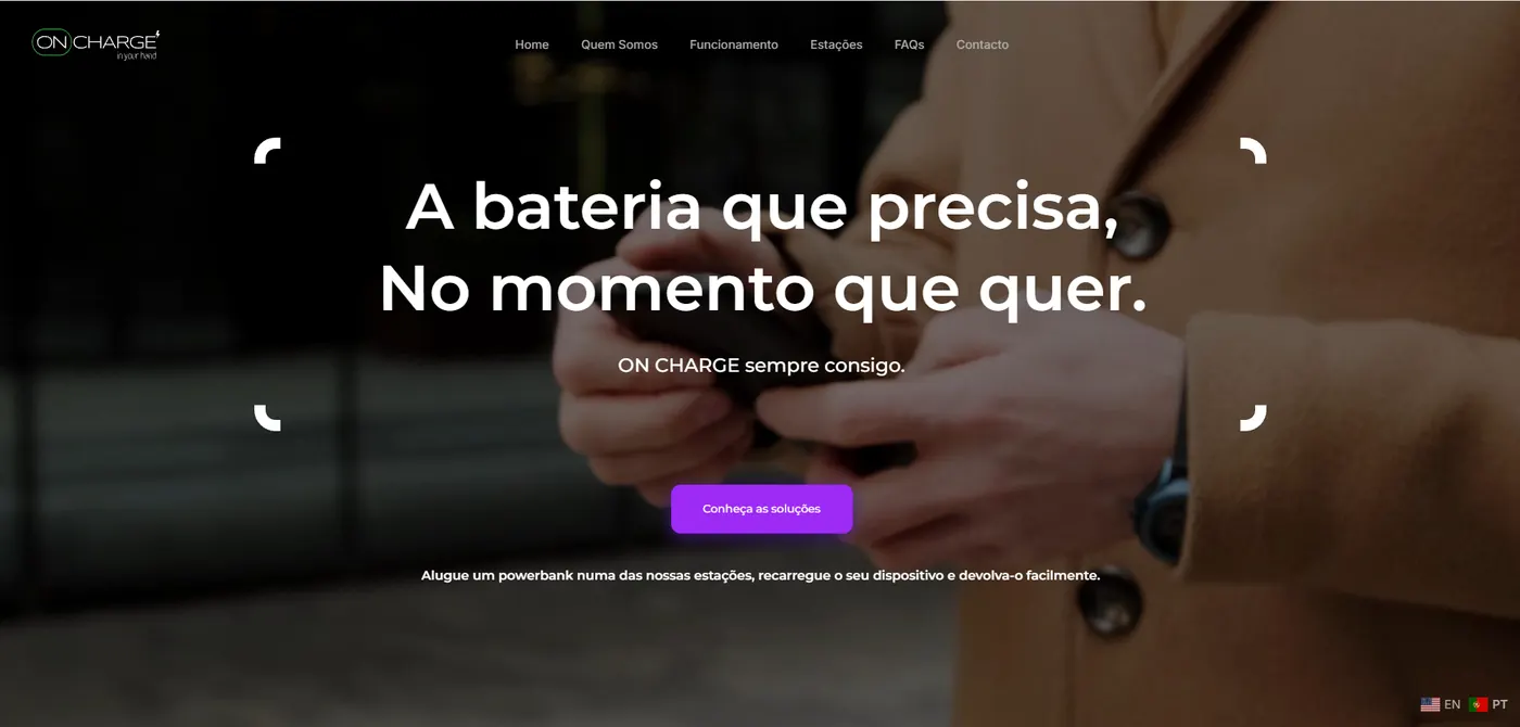 Captura do site ON CHARGE
