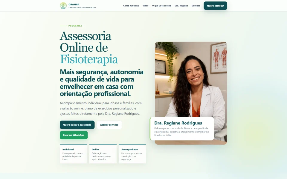 Captura do site Oranga Longevidade